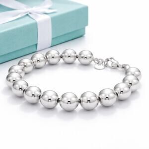 Tiffany & Co. HardWear 10mm Ball Bracelet Sterling Silver 925 Bead Gift Box